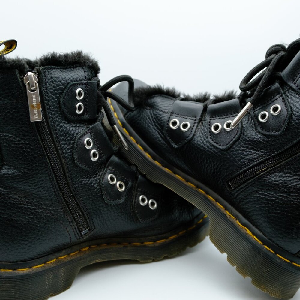 Dr. Martens 1460 Faux Fur Lined Leather Lace Up Boots - Picture 5 of 6